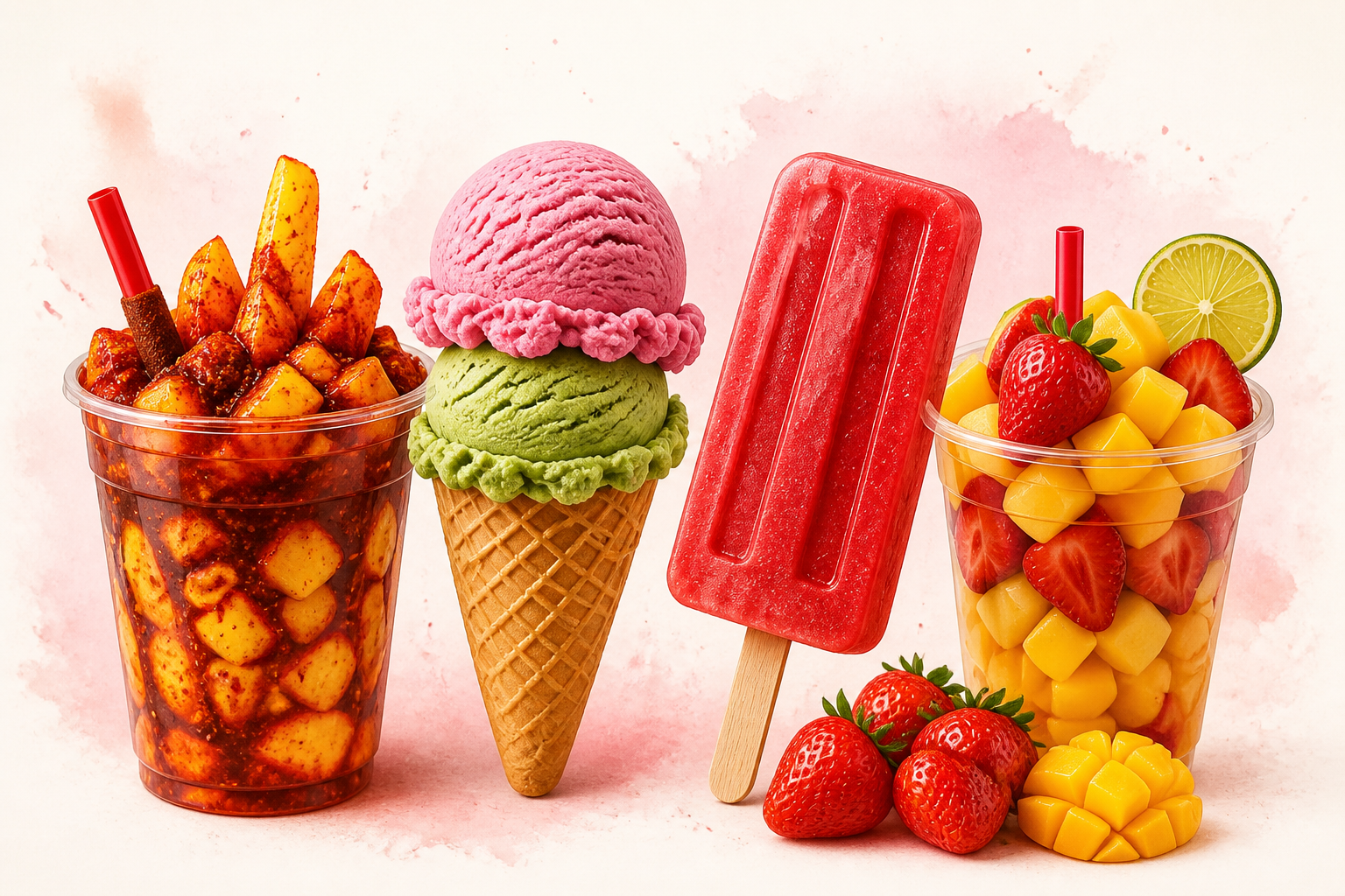 A colorful collection of La Michoacana Frutimas favorites